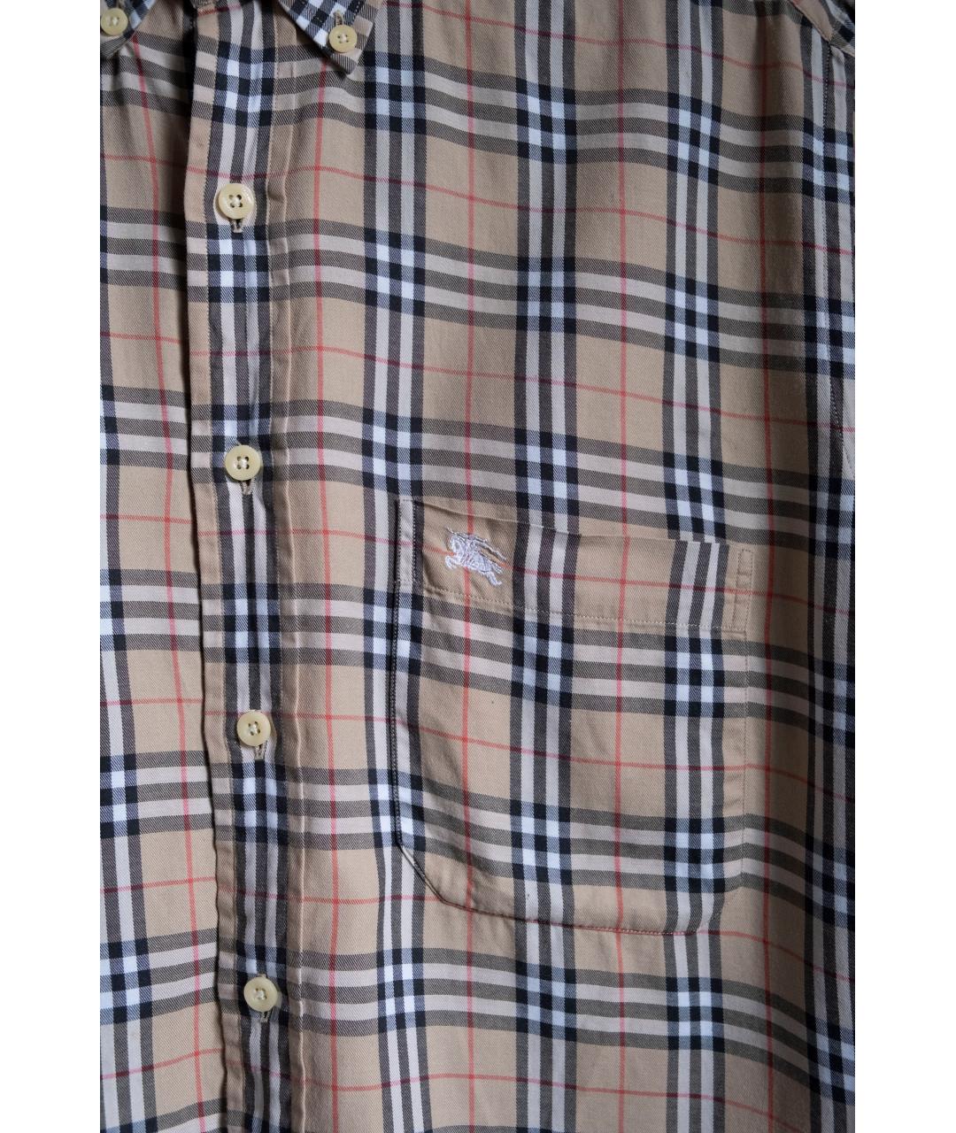 BURBERRY Бежевая хлопковая кэжуал рубашка, фото 3