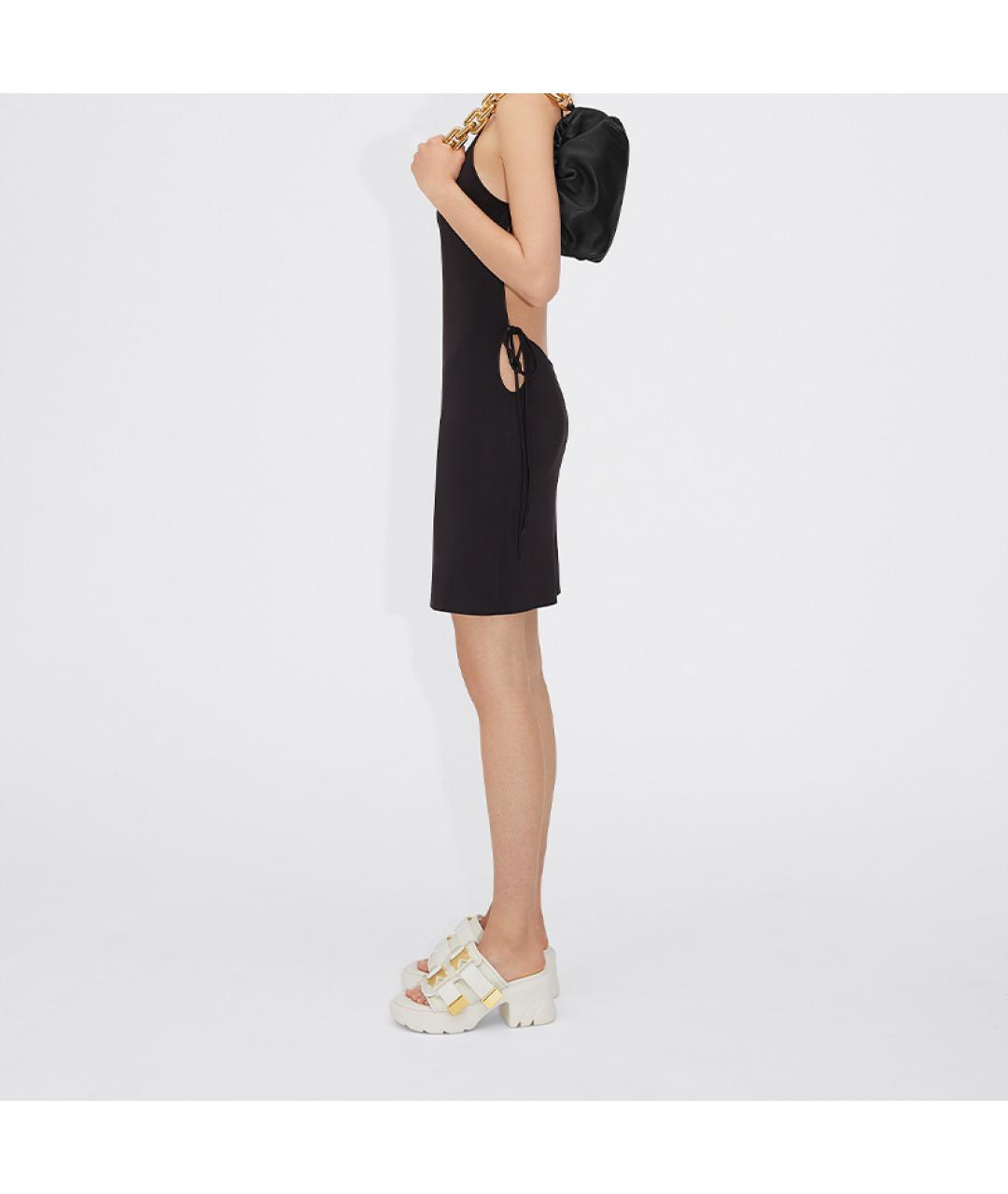 BOTTEGA VENETA Черная кожаная сумка через плечо, фото 4