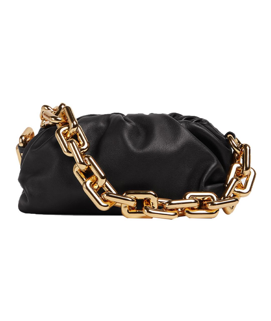 BOTTEGA VENETA Черная кожаная сумка через плечо, фото 1