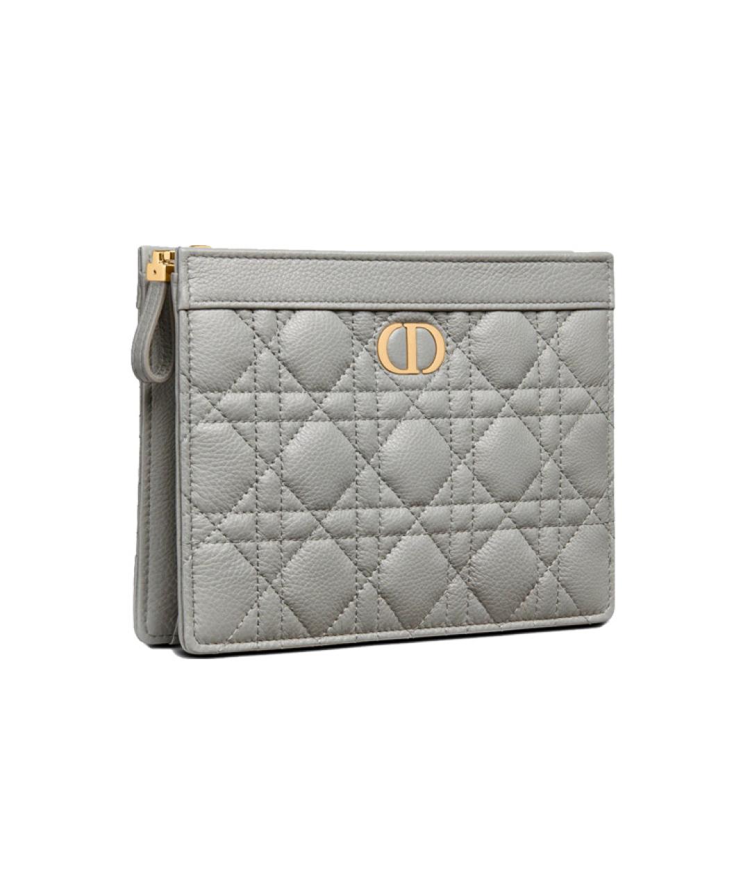 CHRISTIAN DIOR Серая кожаная сумка через плечо, фото 4