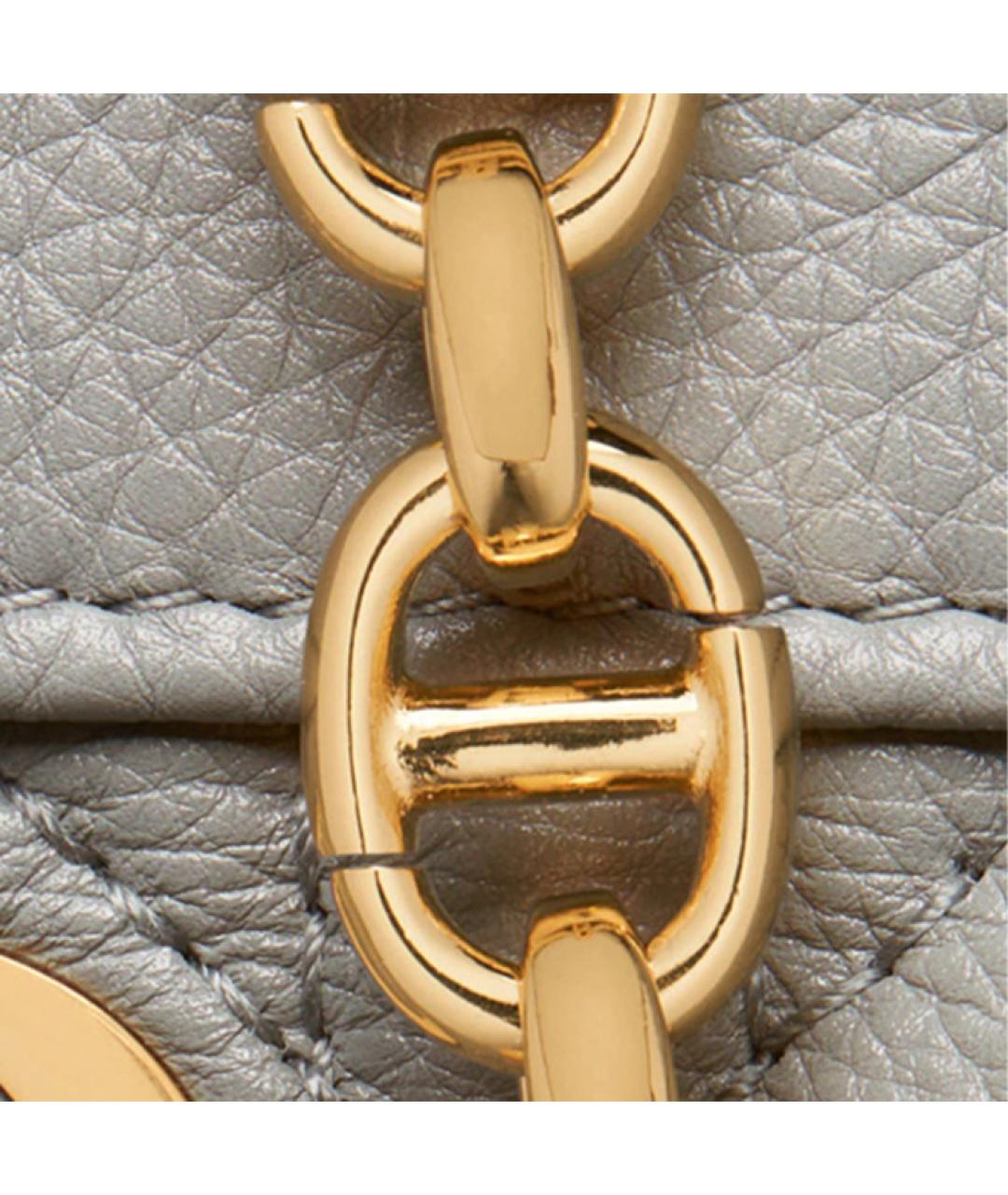 CHRISTIAN DIOR Серая кожаная сумка через плечо, фото 6