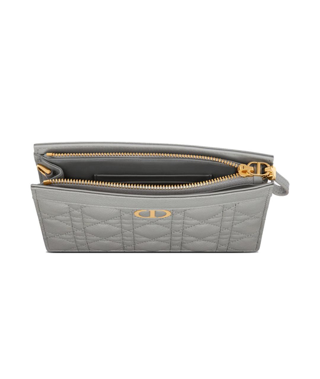 CHRISTIAN DIOR Серая кожаная сумка через плечо, фото 5