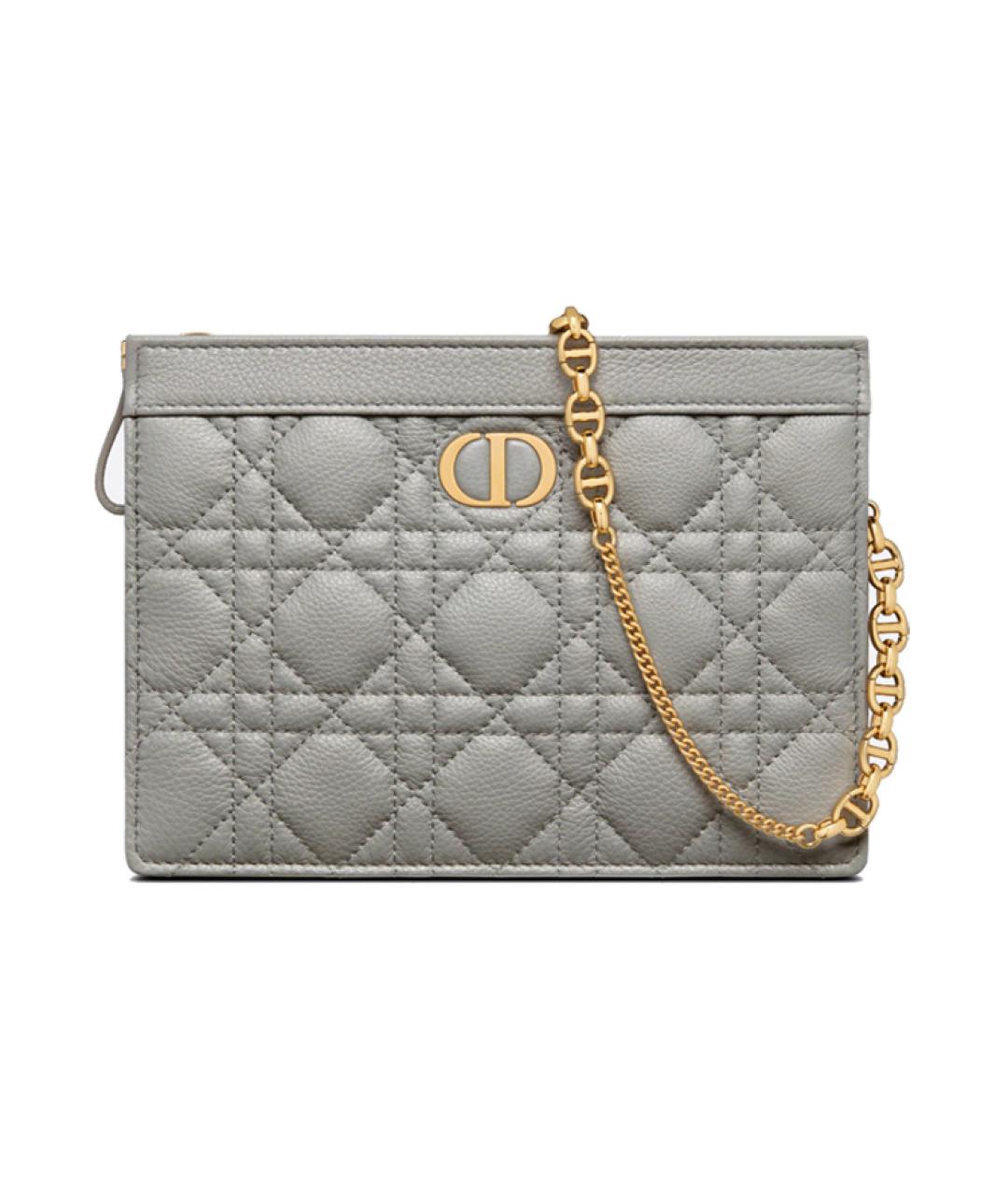 CHRISTIAN DIOR Серая кожаная сумка через плечо, фото 1