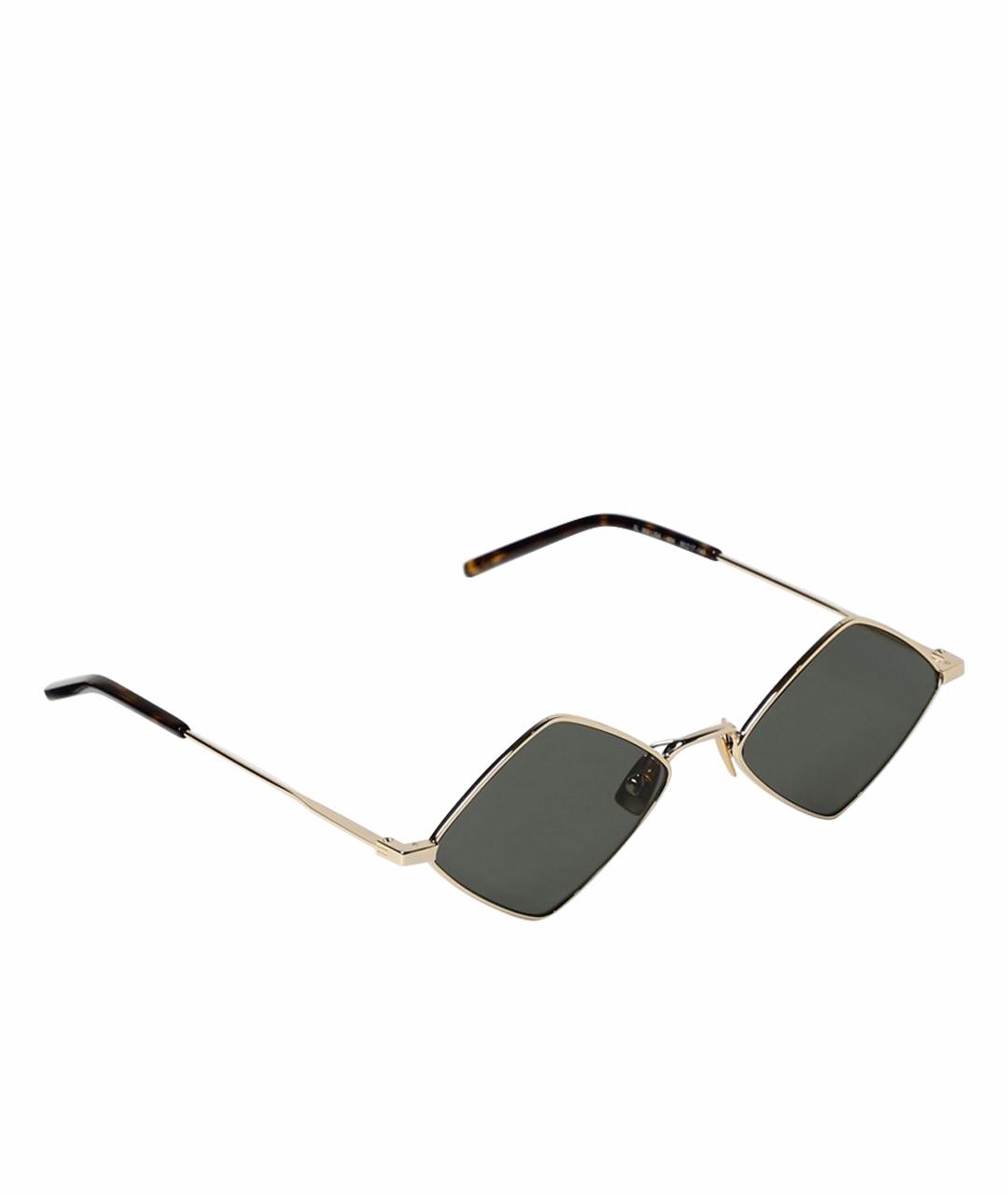 SAINT LAURENT Золотые металлические солнцезащитные очки, фото 1