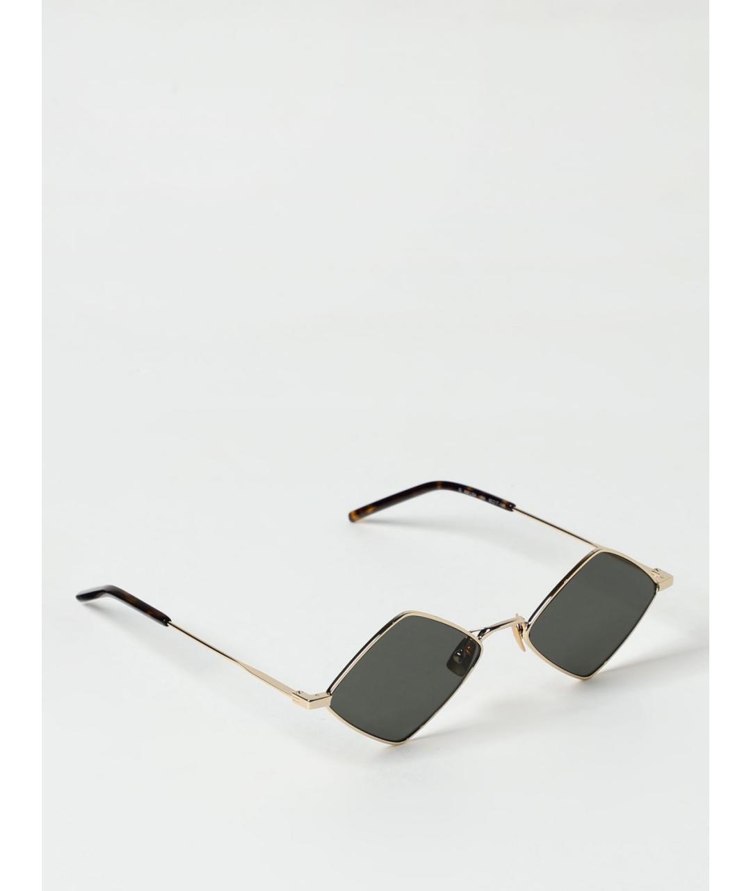 SAINT LAURENT Золотые металлические солнцезащитные очки, фото 6