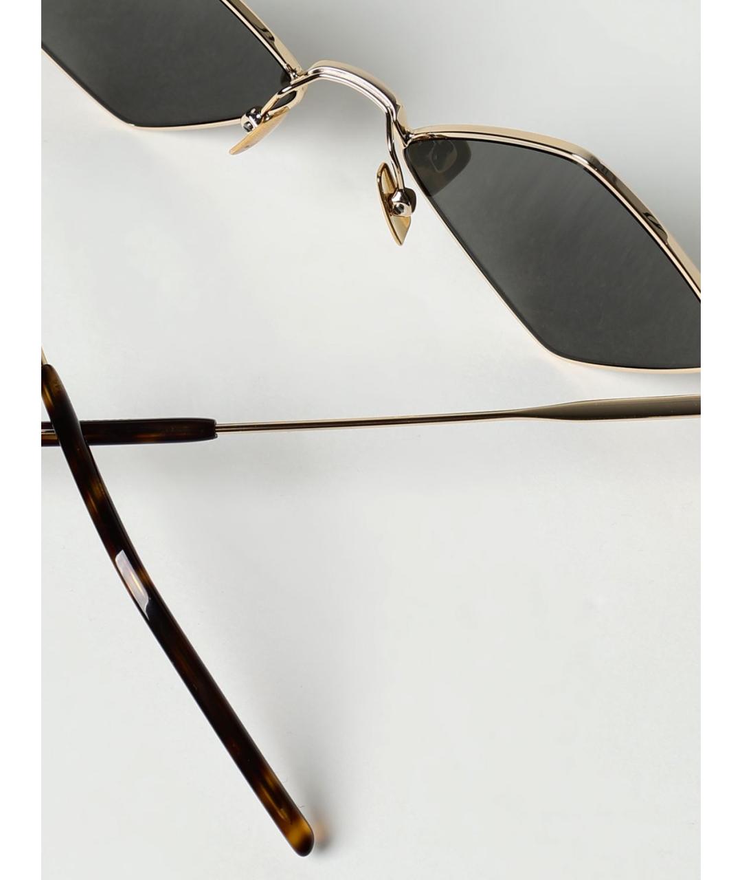 SAINT LAURENT Золотые металлические солнцезащитные очки, фото 5