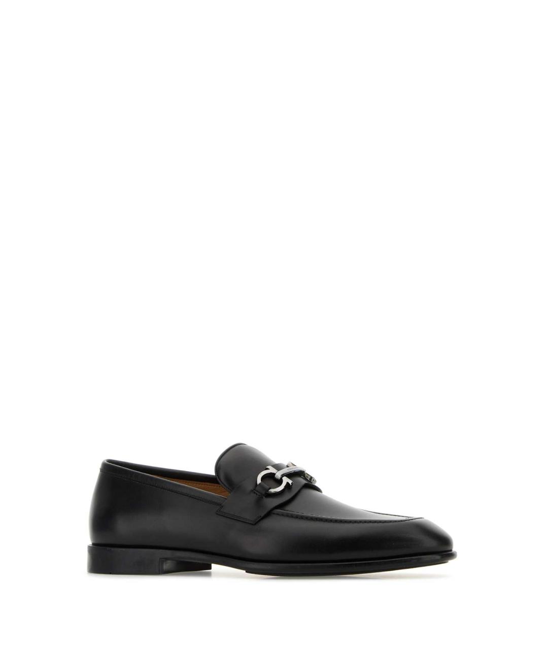 FERRAGAMO Черные кожаные лоферы, фото 2