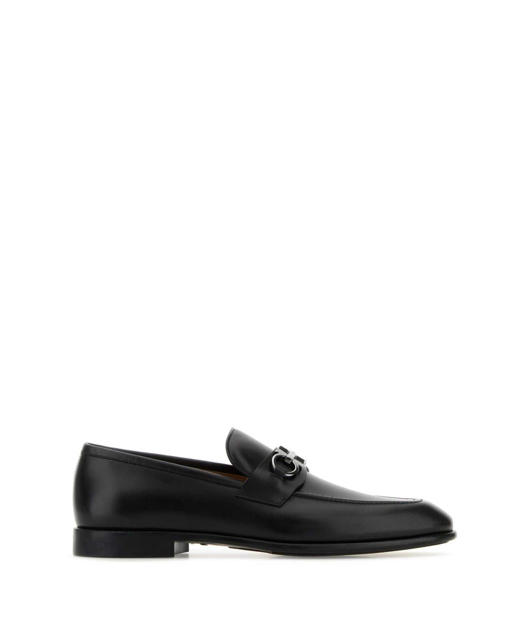 FERRAGAMO Черные кожаные лоферы, фото 1