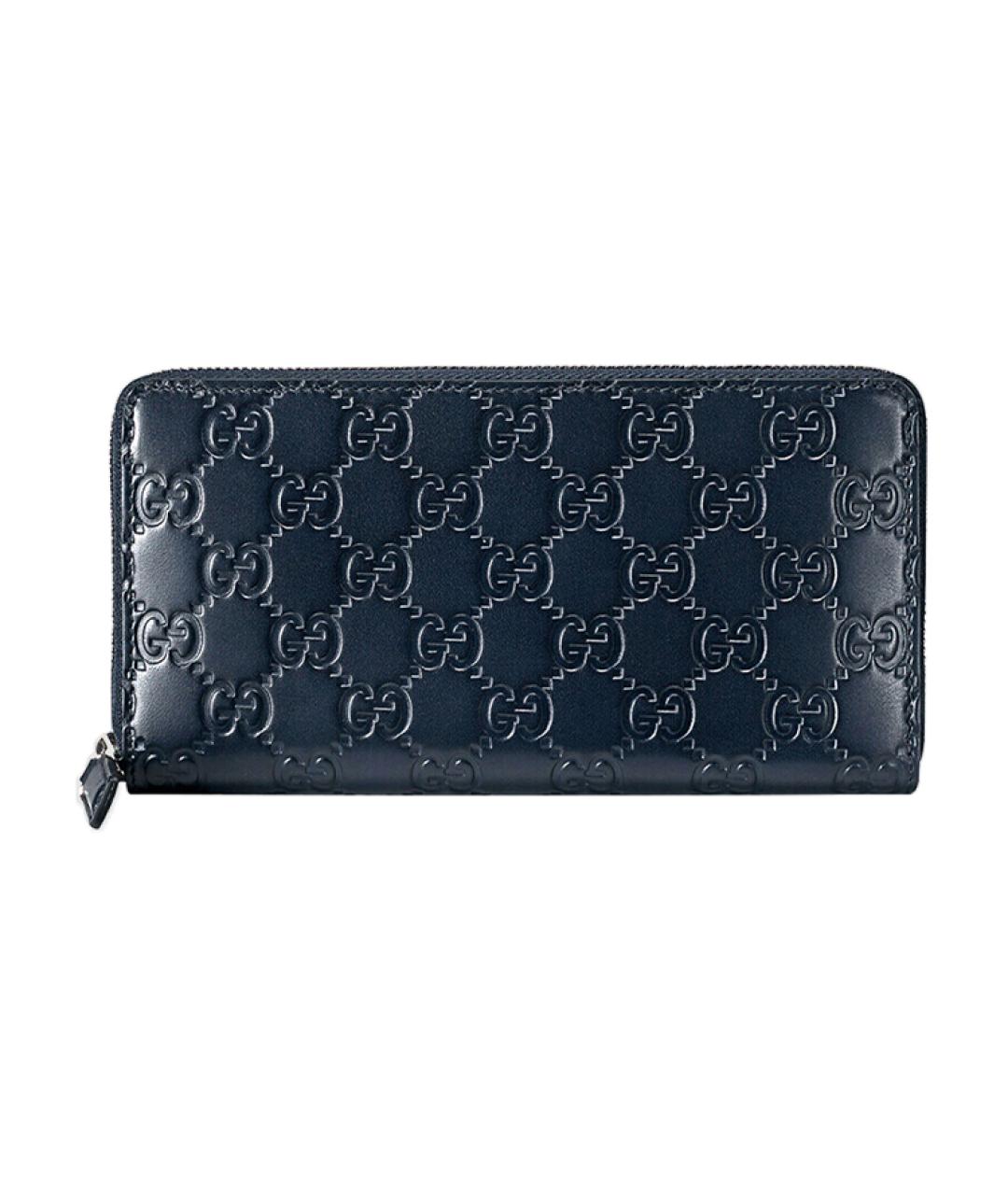 GUCCI Темно-синий кожаный кошелек, фото 1