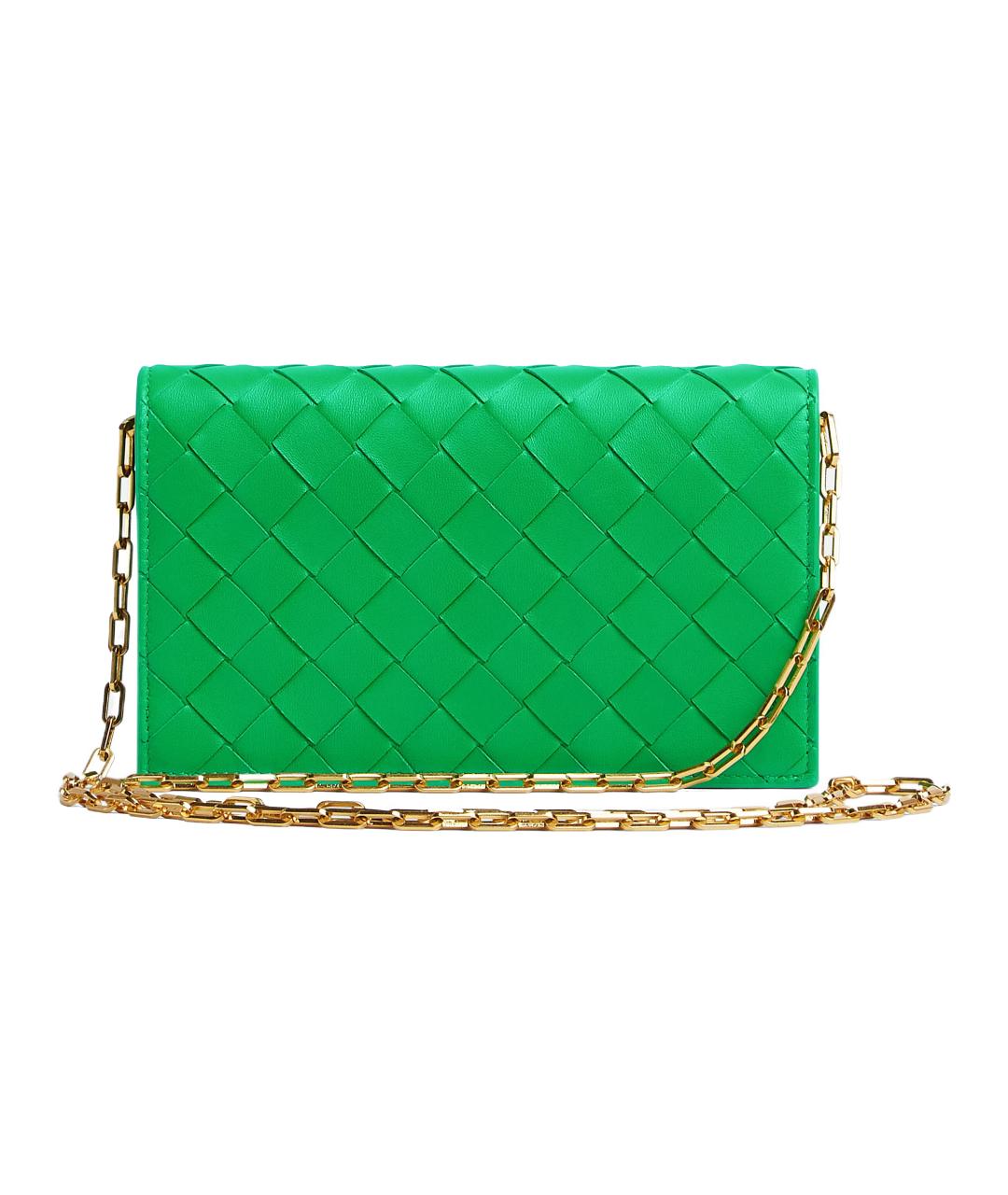 BOTTEGA VENETA Зеленая кожаная сумка через плечо, фото 3