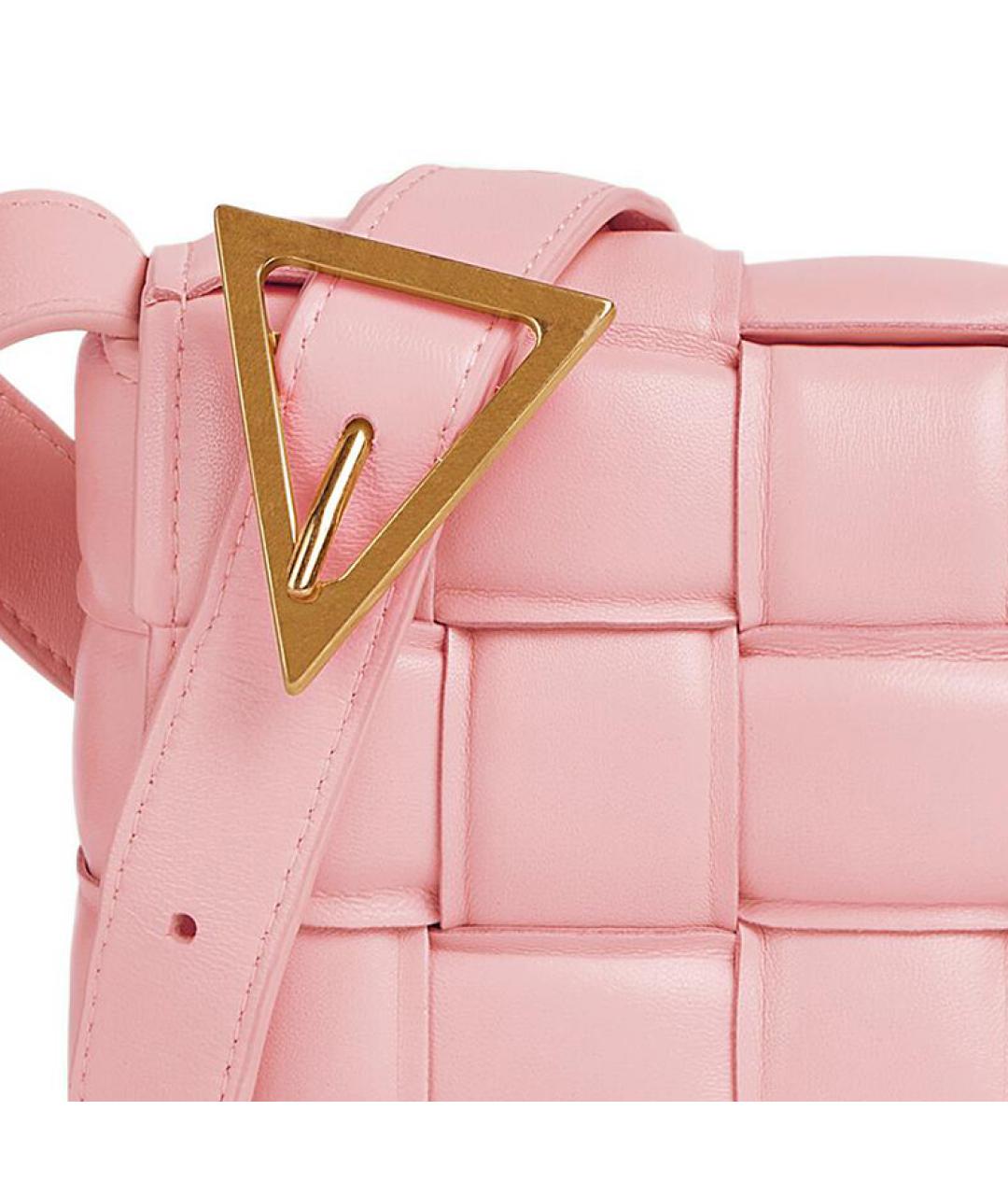 BOTTEGA VENETA Розовая кожаная сумка через плечо, фото 5