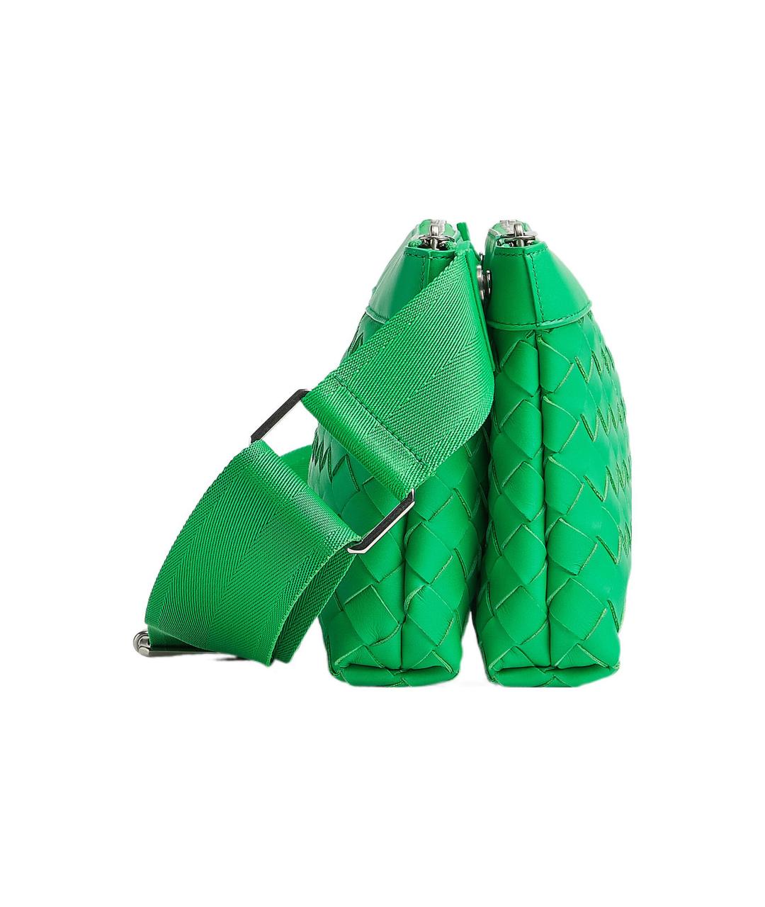 BOTTEGA VENETA Зеленая кожаная сумка на плечо, фото 2