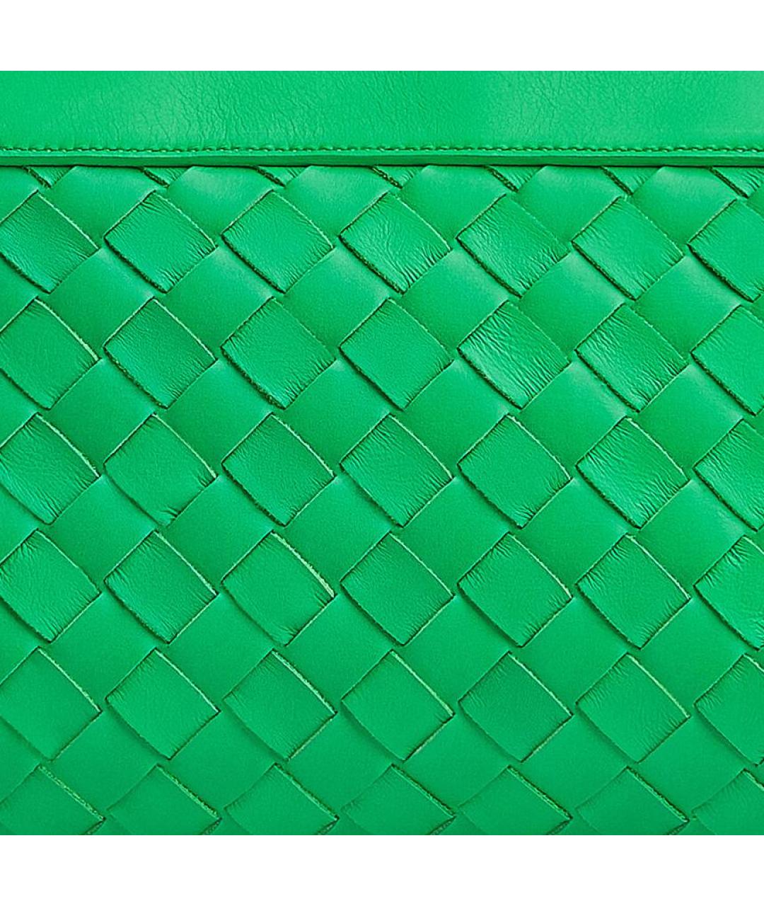 BOTTEGA VENETA Зеленая кожаная сумка на плечо, фото 5