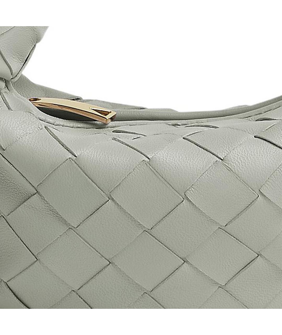 BOTTEGA VENETA Серая кожаная сумка с короткими ручками, фото 4