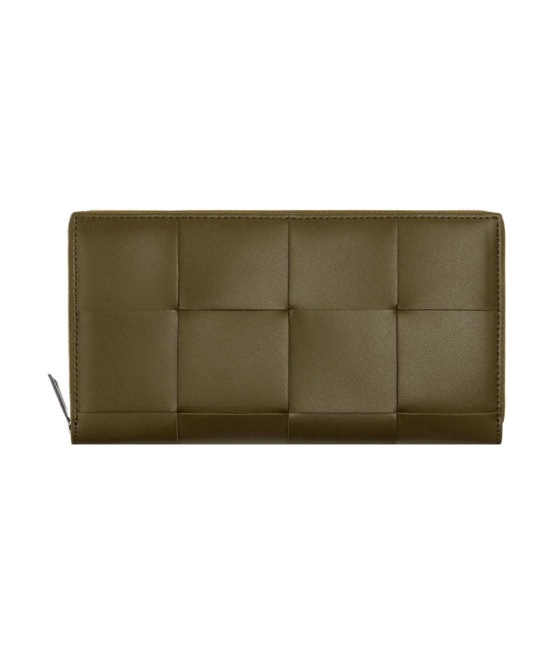 BOTTEGA VENETA Хаки кожаный кошелек, фото 2