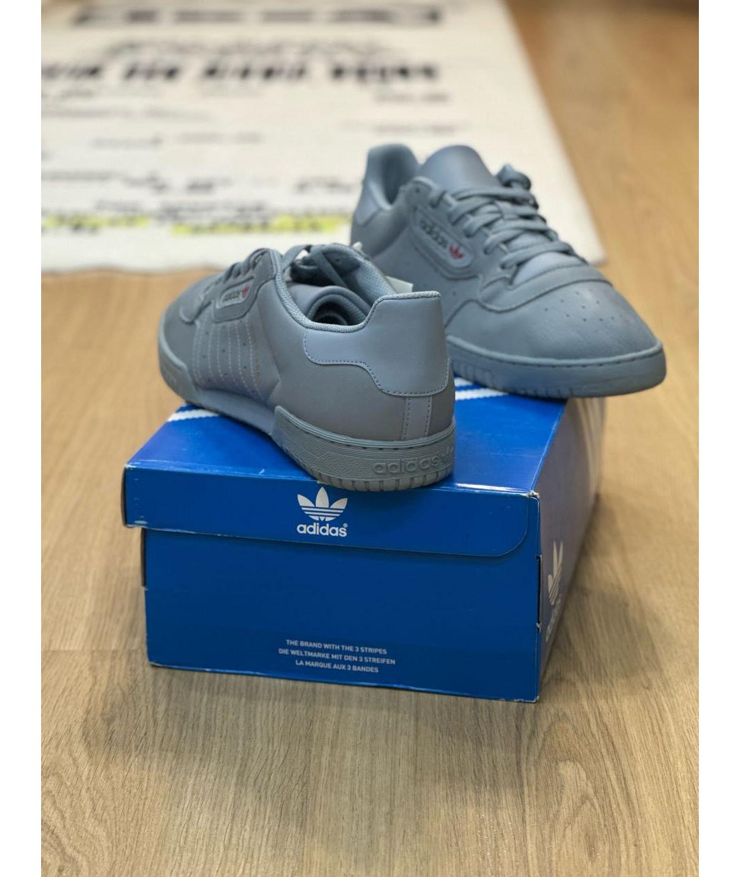 ADIDAS YEEZY Серые кожаные низкие кроссовки / кеды, фото 4