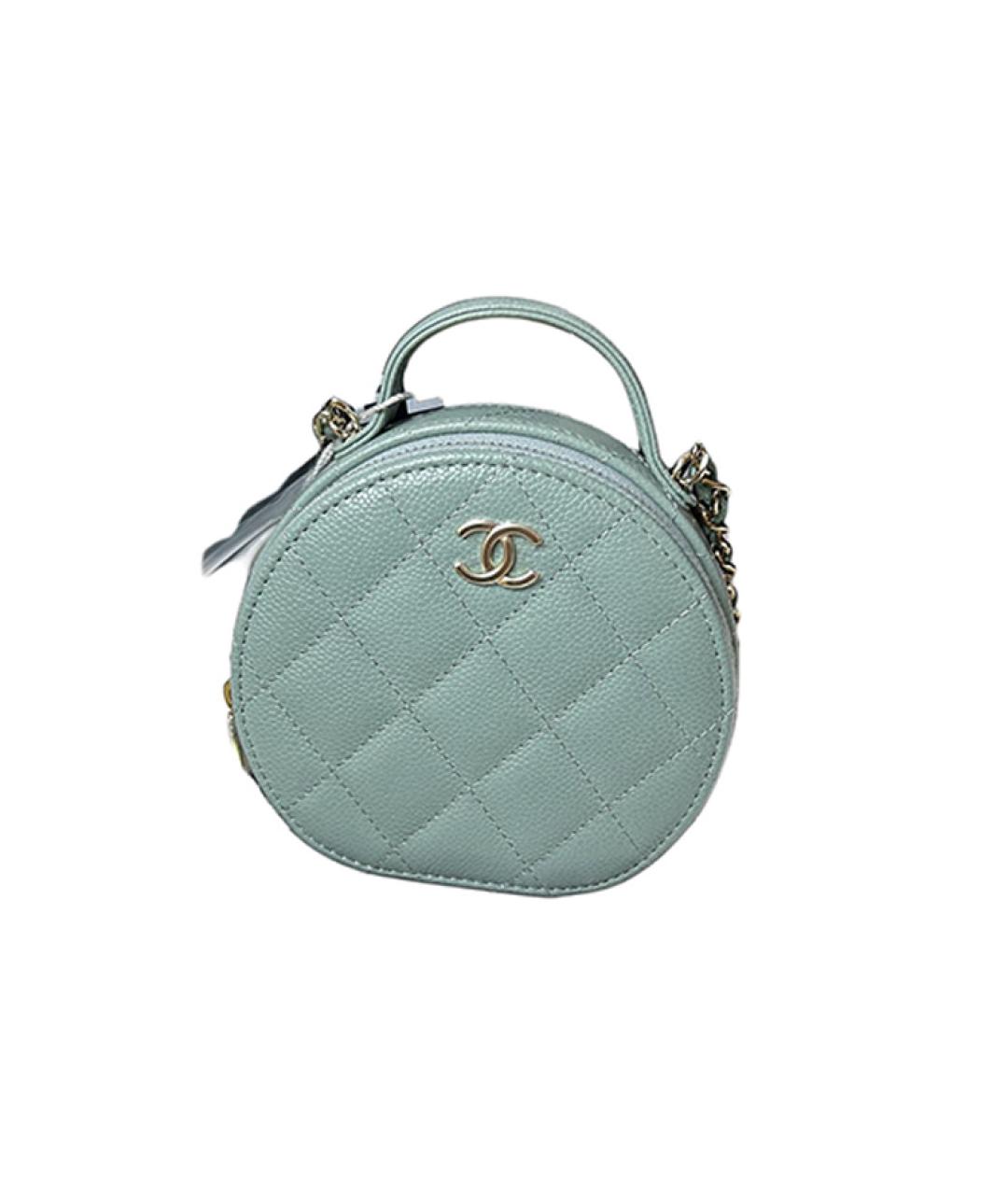 CHANEL Бирюзовая кожаная сумка через плечо, фото 2