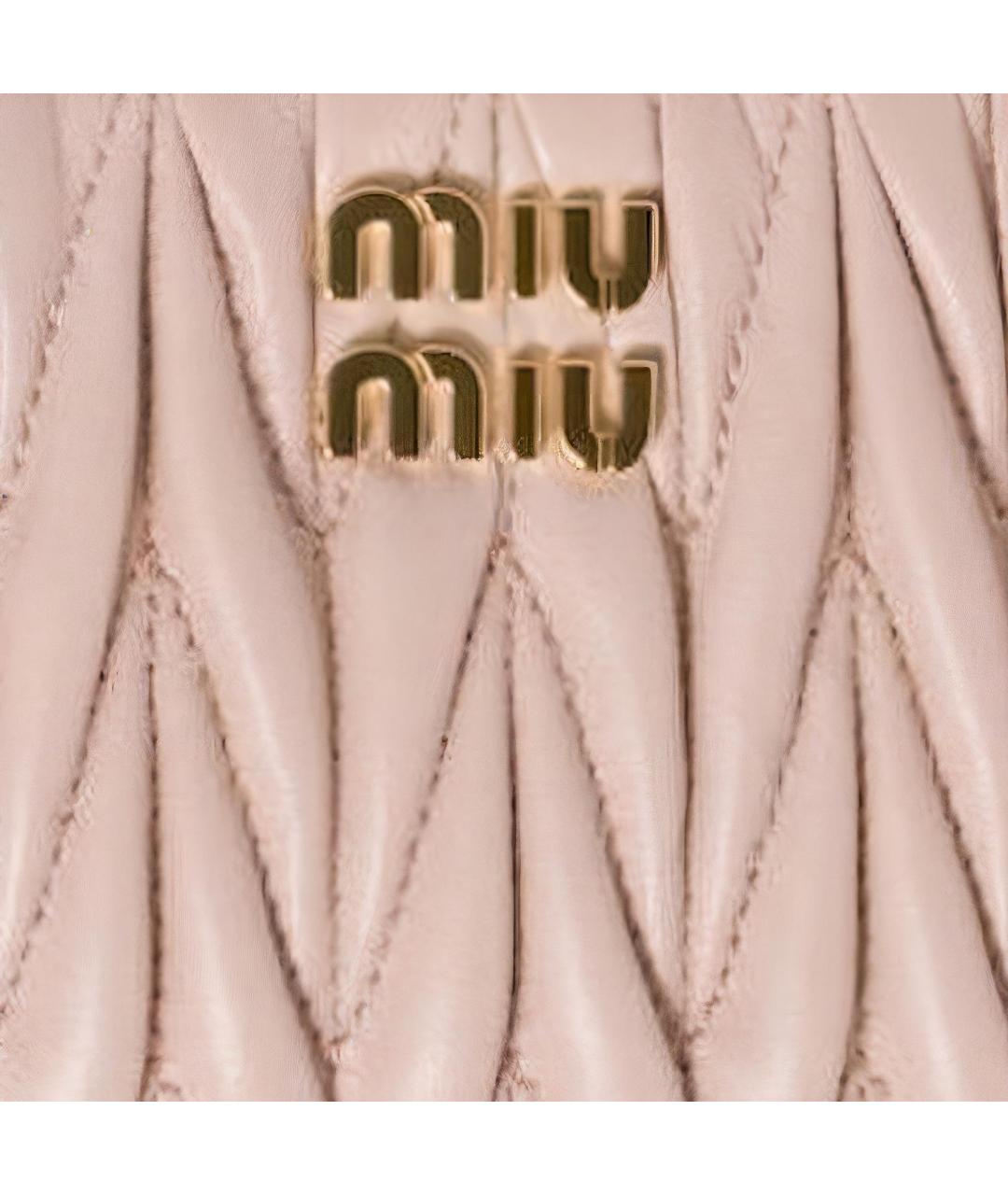 MIU MIU Розовый кожаный кардхолдер, фото 4