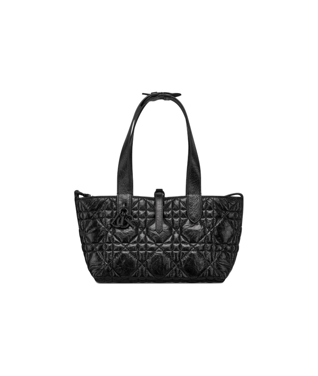 CHRISTIAN DIOR Черная кожаная сумка с короткими ручками, фото 3