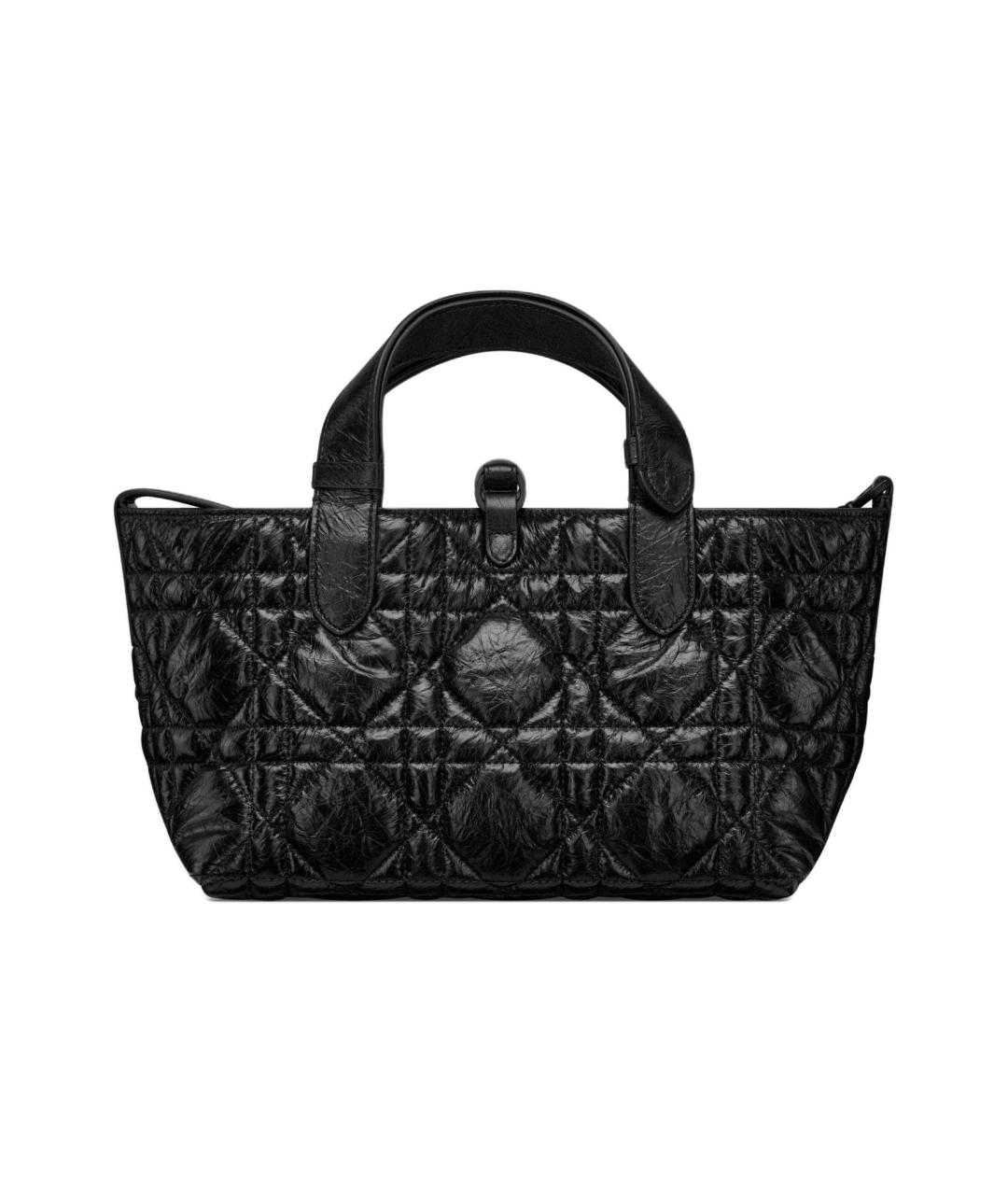 CHRISTIAN DIOR Черная кожаная сумка с короткими ручками, фото 5