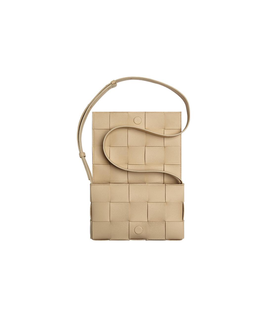 BOTTEGA VENETA Бежевая кожаная сумка через плечо, фото 4