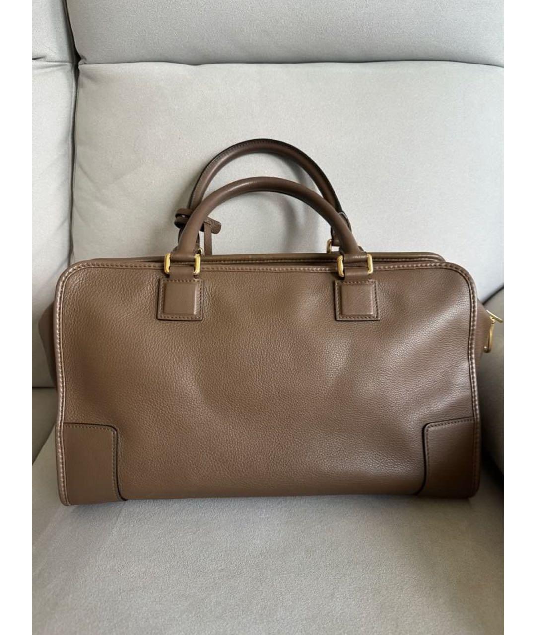 LOEWE Коричневая кожаная сумка через плечо, фото 2