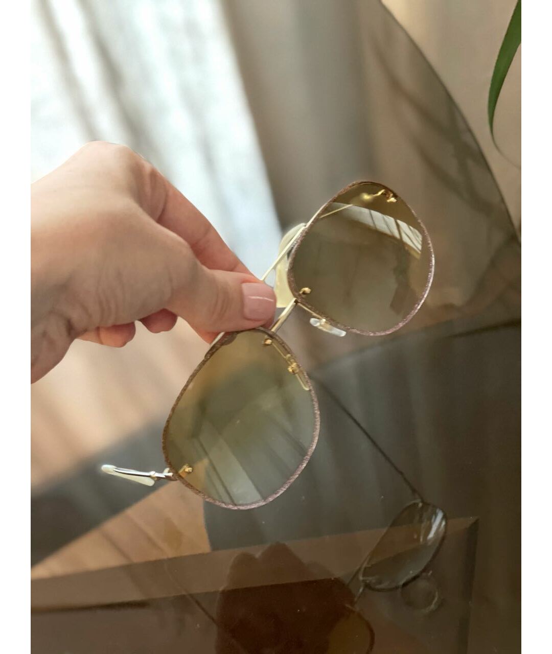 GUCCI Золотые металлические солнцезащитные очки, фото 3