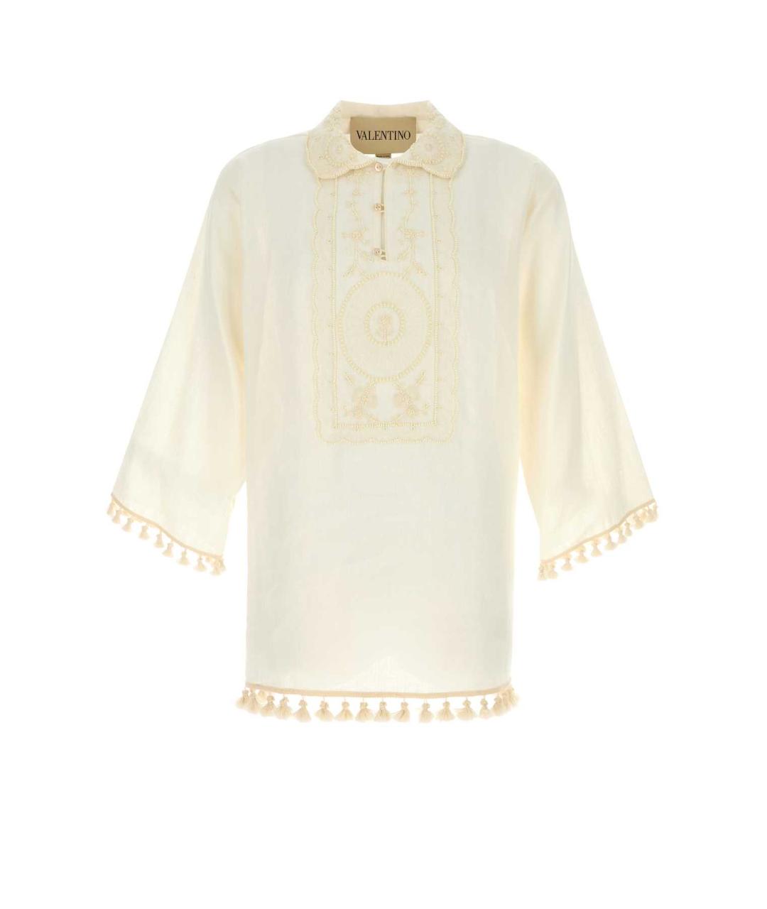 VALENTINO Бежевая льняная кэжуал рубашка, фото 1