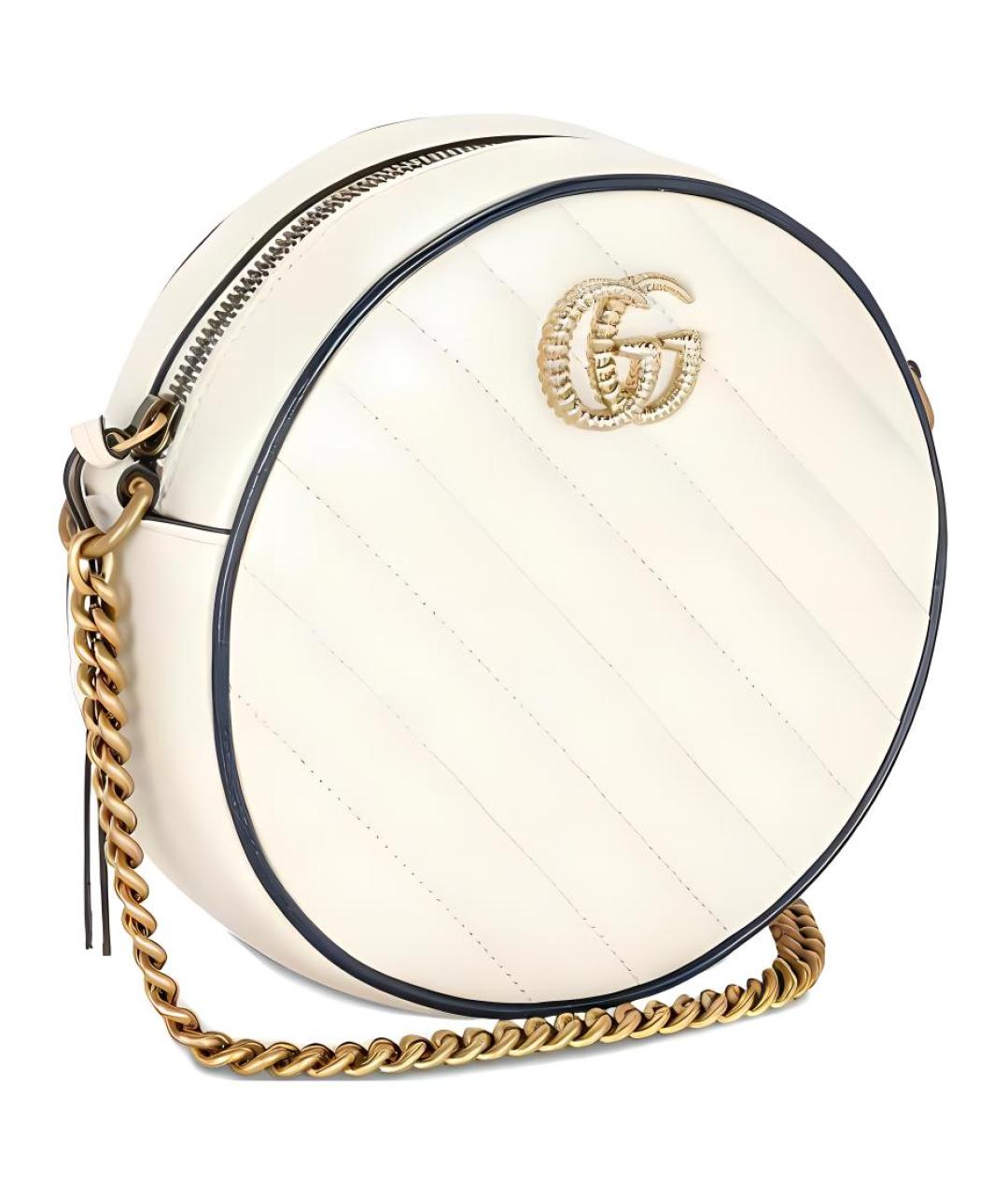 GUCCI Белая кожаная сумка через плечо, фото 2