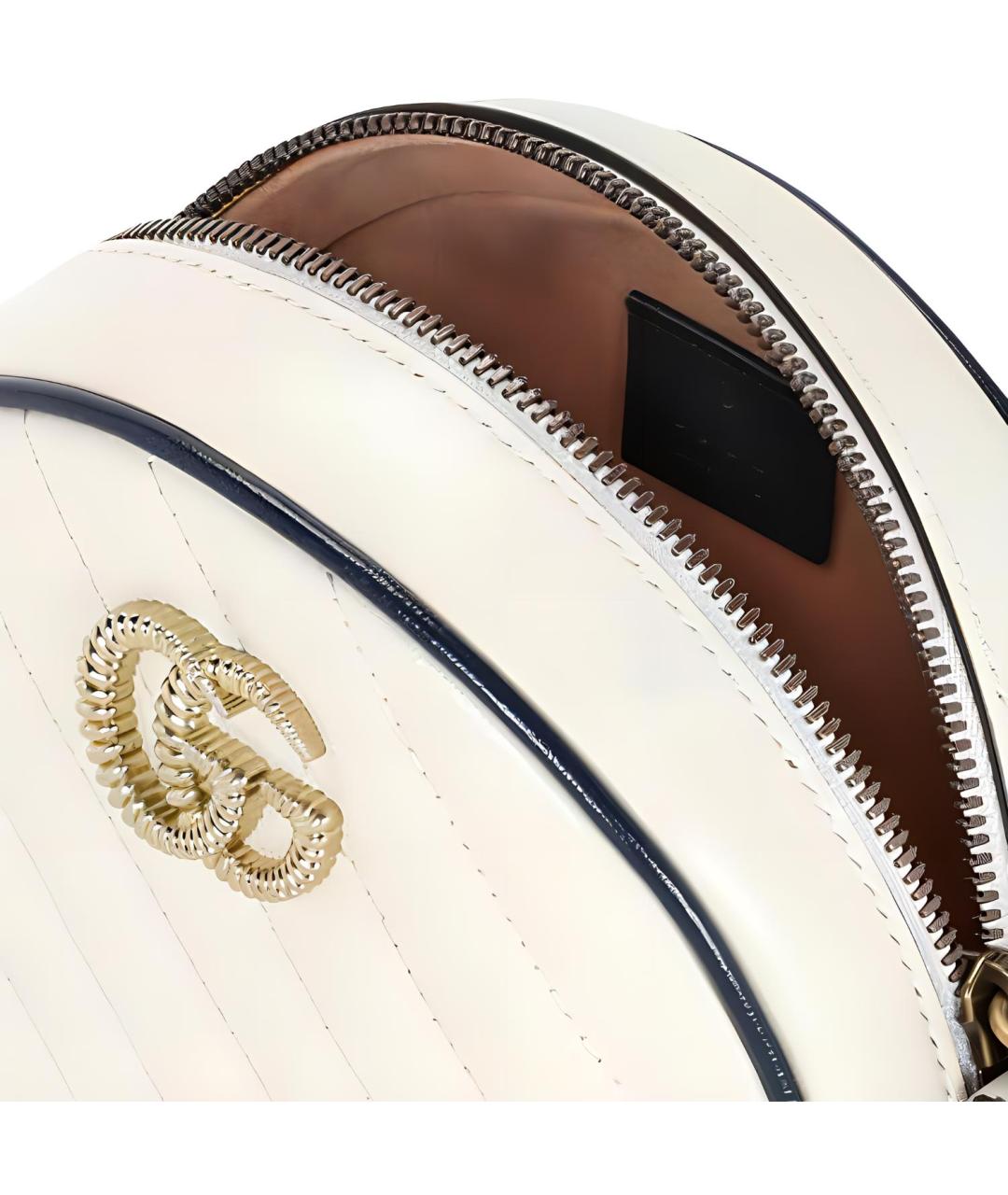 GUCCI Белая кожаная сумка через плечо, фото 4