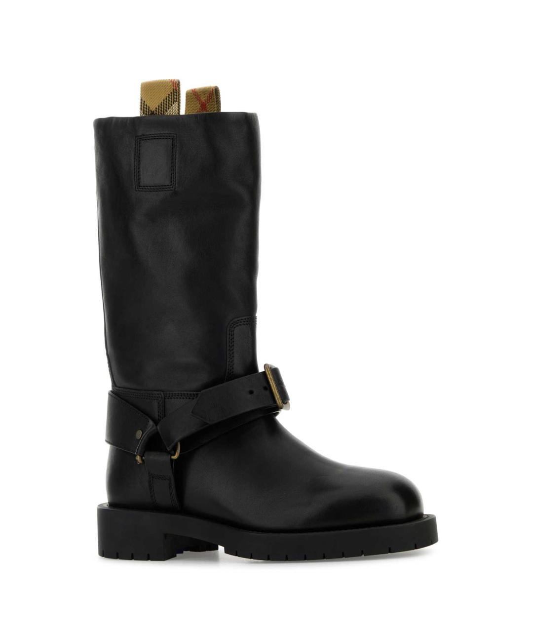 BURBERRY Черные кожаные сапоги, фото 2