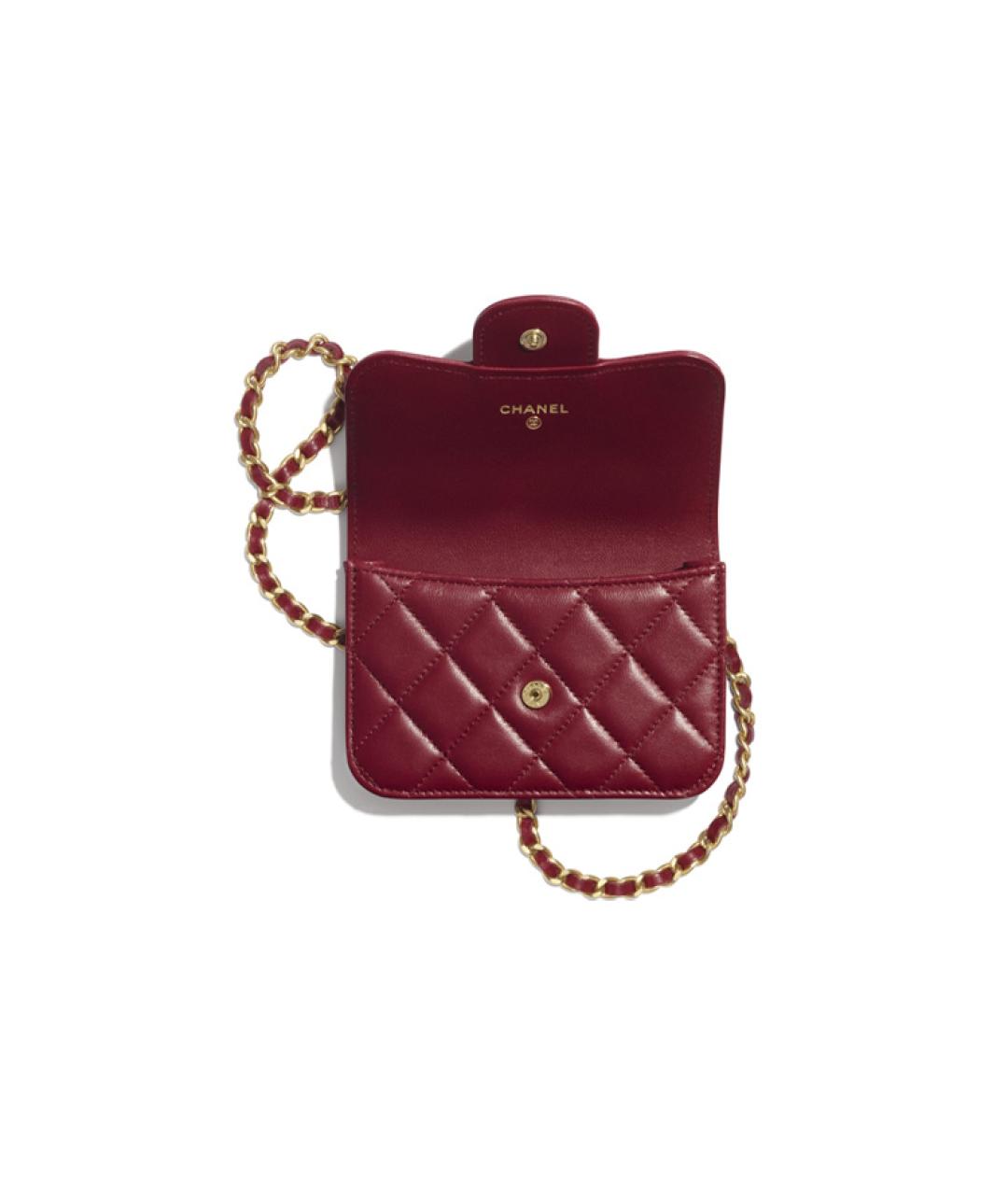CHANEL Бордовая кожаная сумка через плечо, фото 2