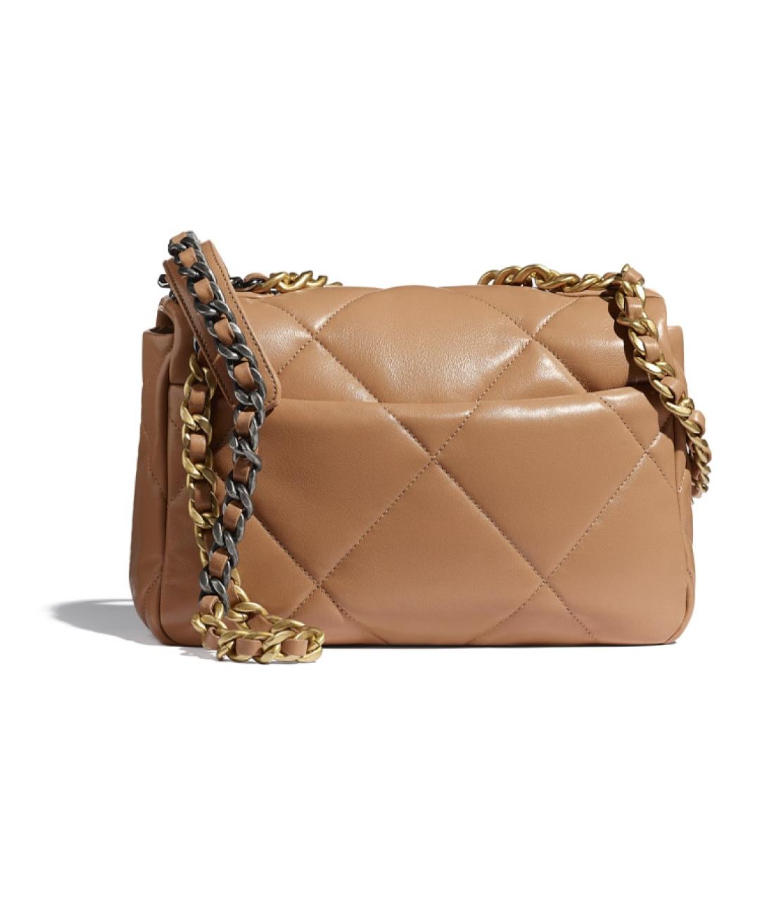 CHANEL Бежевая кожаная сумка через плечо, фото 2