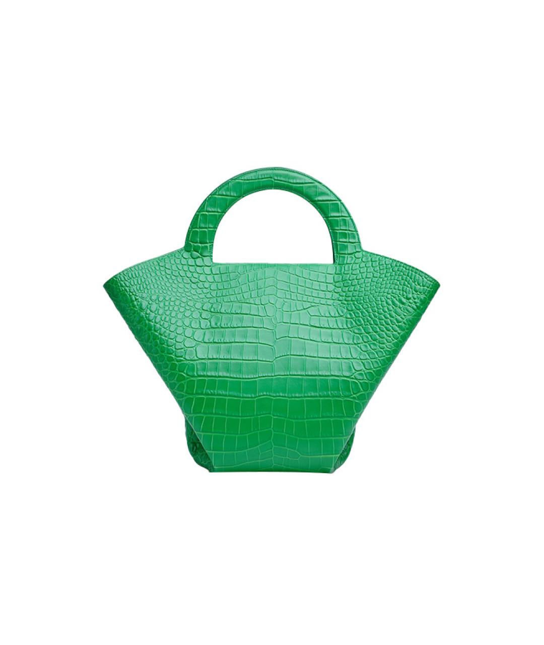 BOTTEGA VENETA Зеленая кожаная сумка с короткими ручками, фото 3