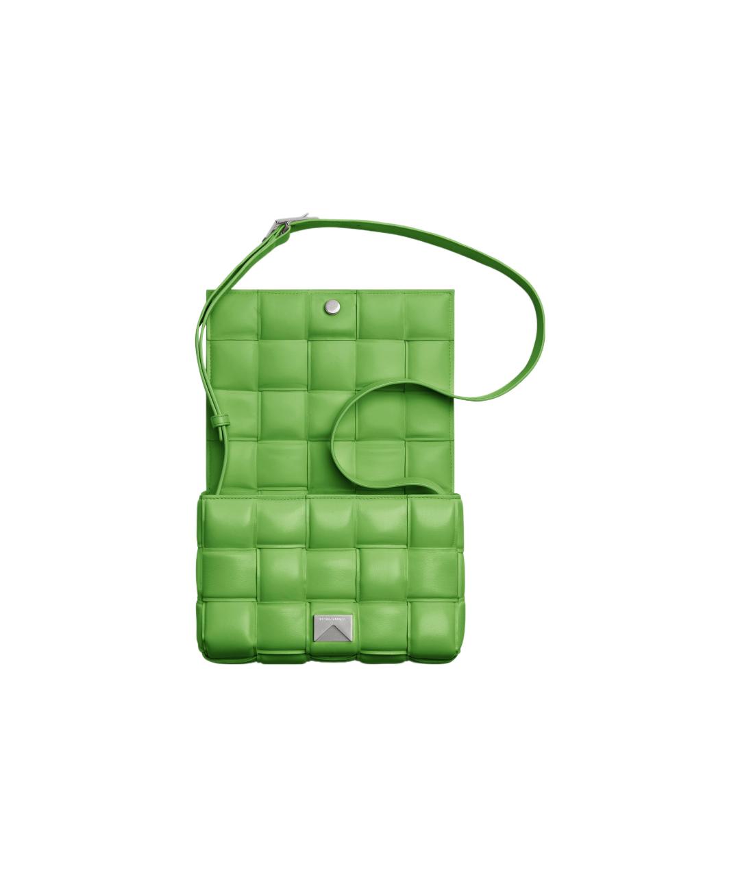 BOTTEGA VENETA Зеленая кожаная сумка через плечо, фото 4