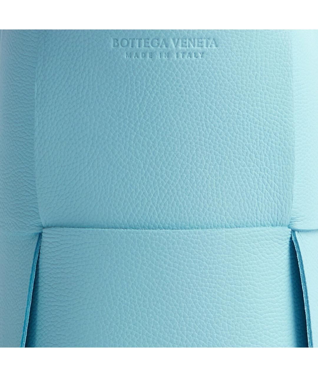 BOTTEGA VENETA Голубая кожаная сумка с короткими ручками, фото 4