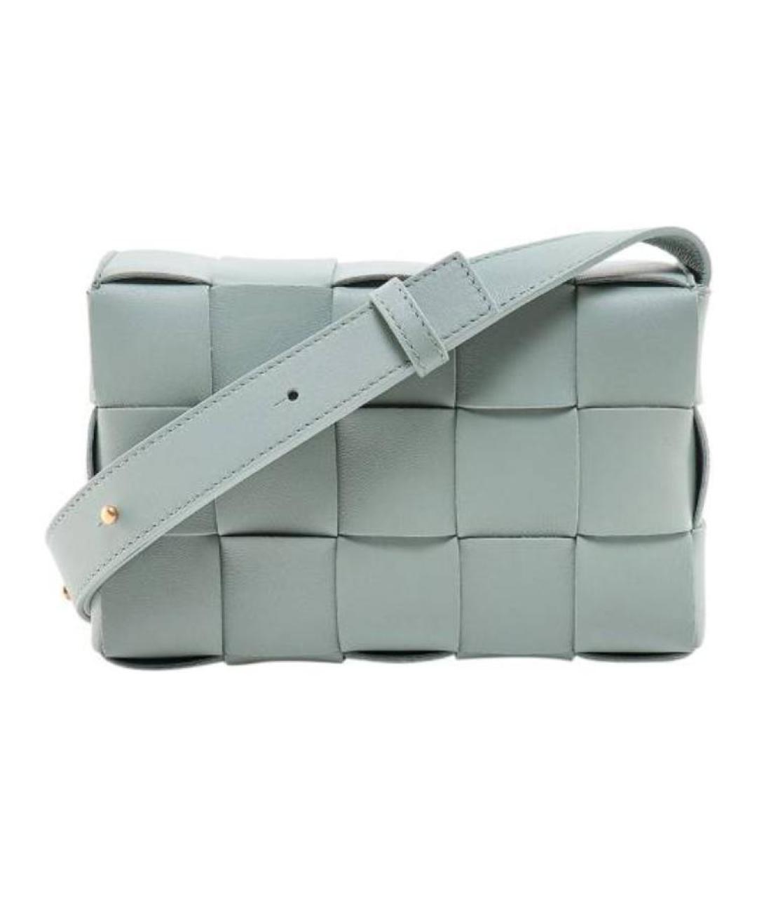 BOTTEGA VENETA Голубая кожаная сумка через плечо, фото 3