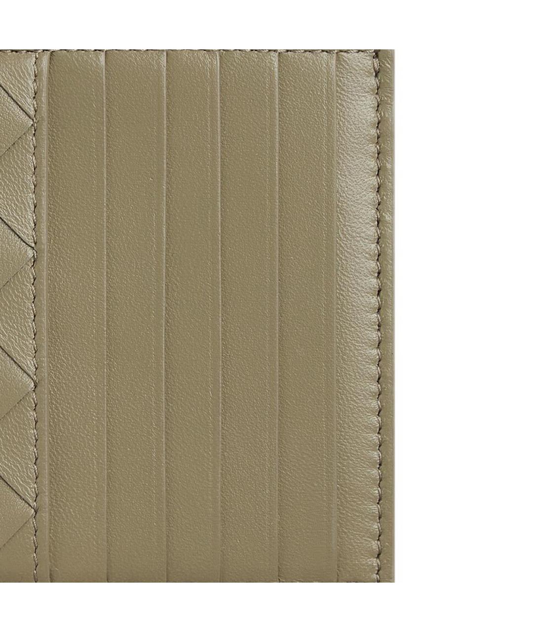 BOTTEGA VENETA Бежевый кожаный кардхолдер, фото 4