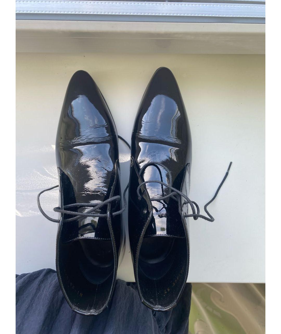 SAINT LAURENT Черные ботильоны из лакированной кожи, фото 3