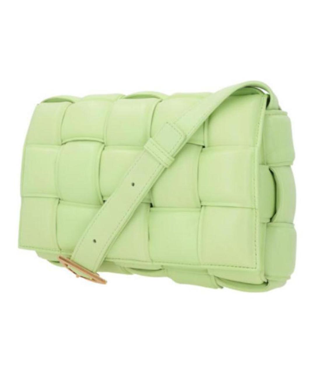 BOTTEGA VENETA Салатовая кожаная сумка через плечо, фото 3