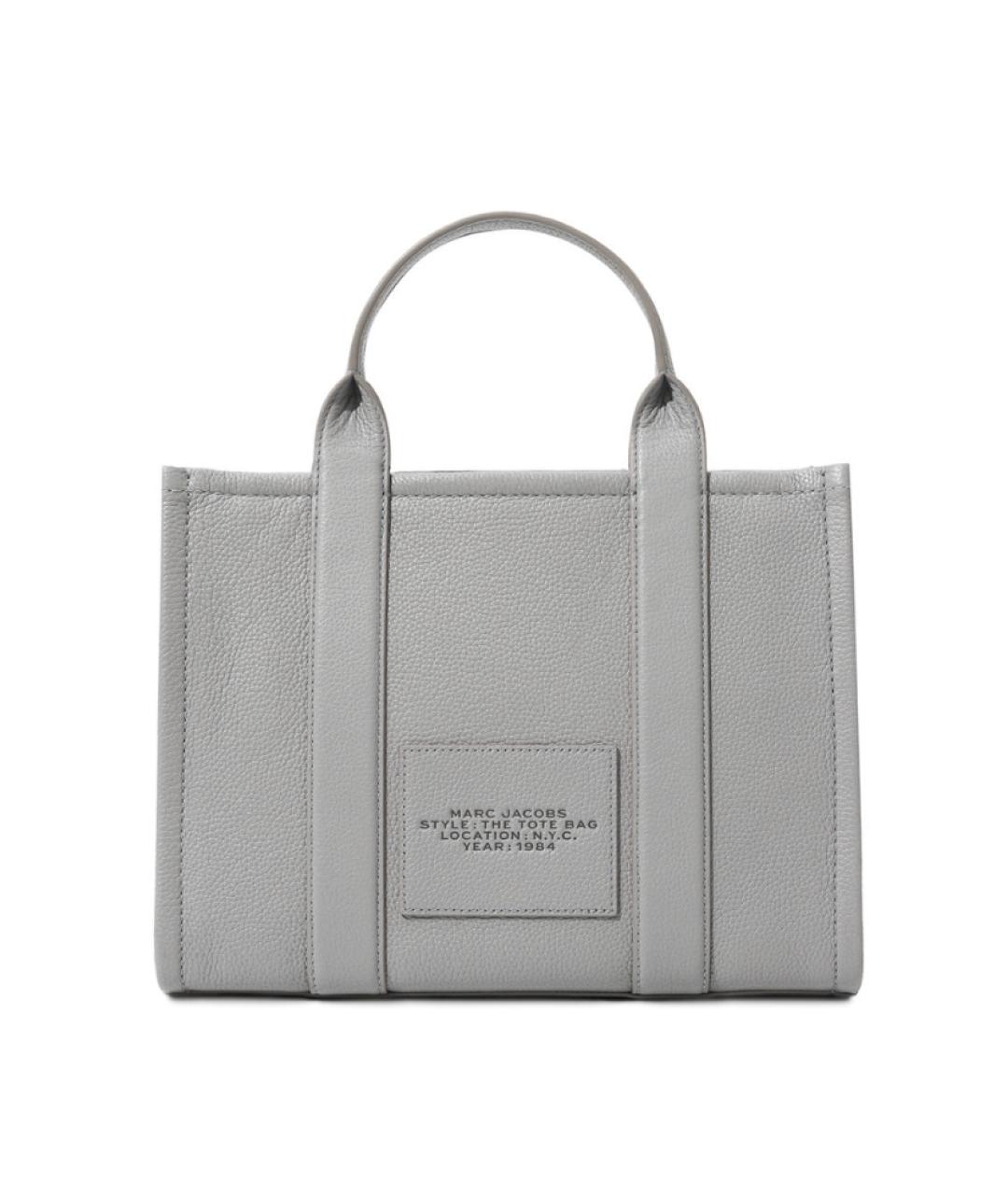 MARC JACOBS Серая кожаная сумка с короткими ручками, фото 2
