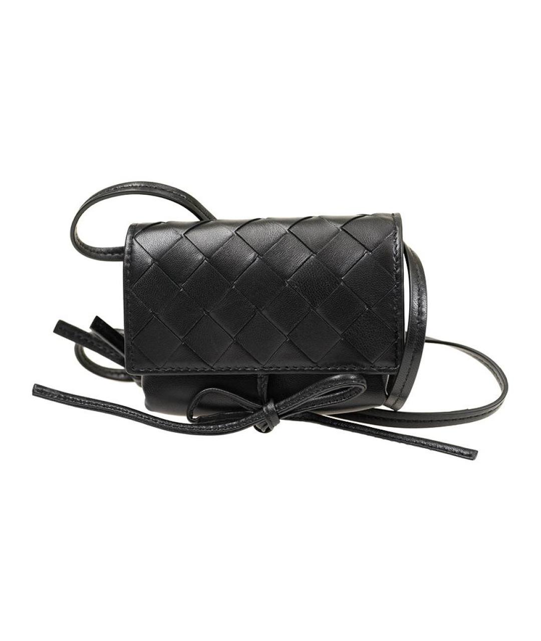 BOTTEGA VENETA Черная кожаная сумка через плечо, фото 1