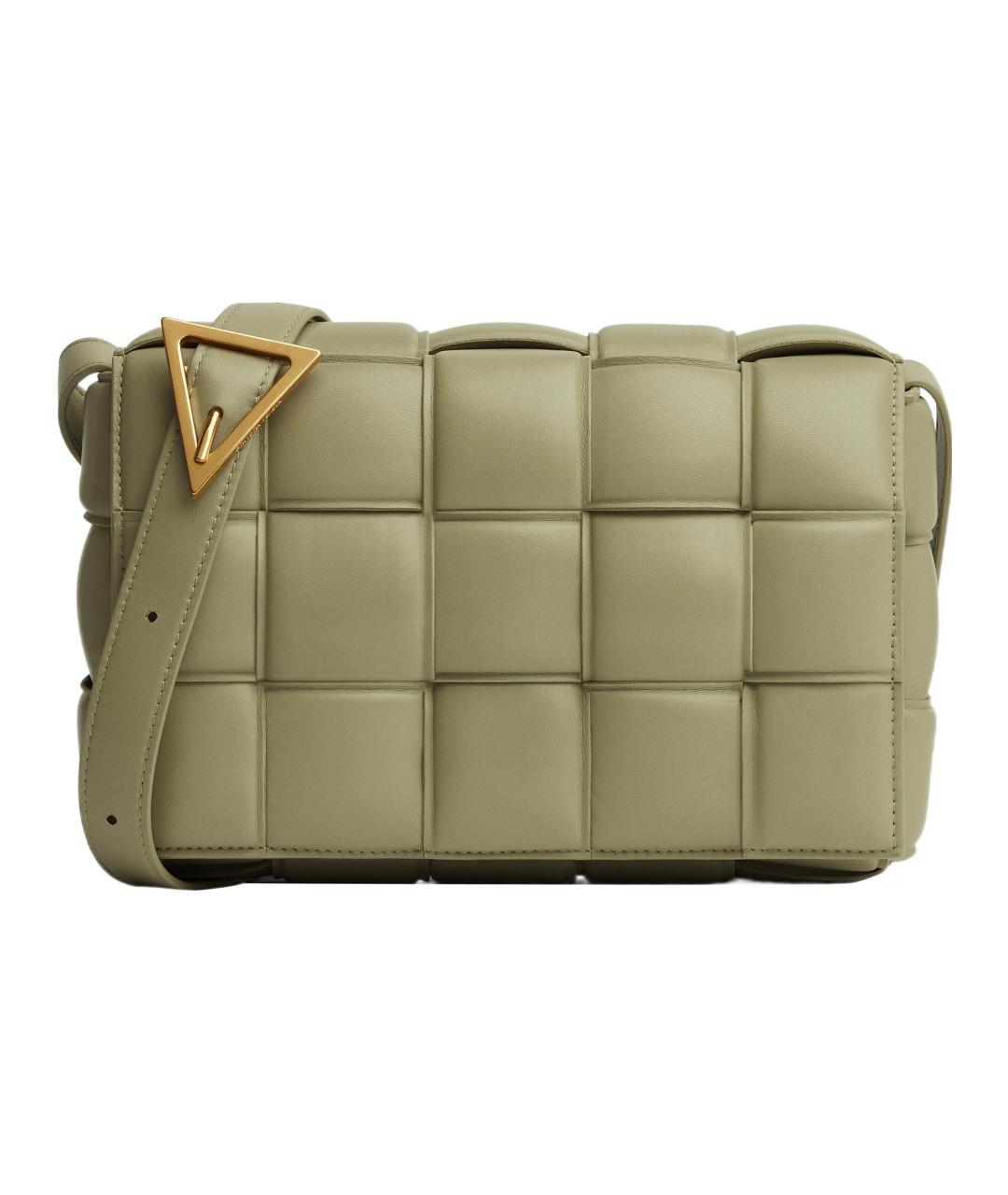 BOTTEGA VENETA Хаки кожаная сумка через плечо, фото 1
