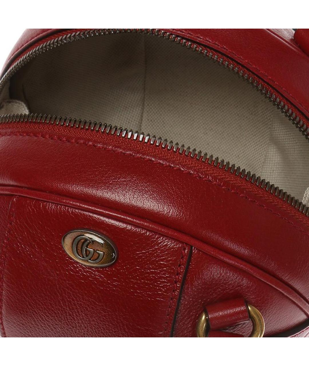 GUCCI Красная кожаная сумка через плечо, фото 4