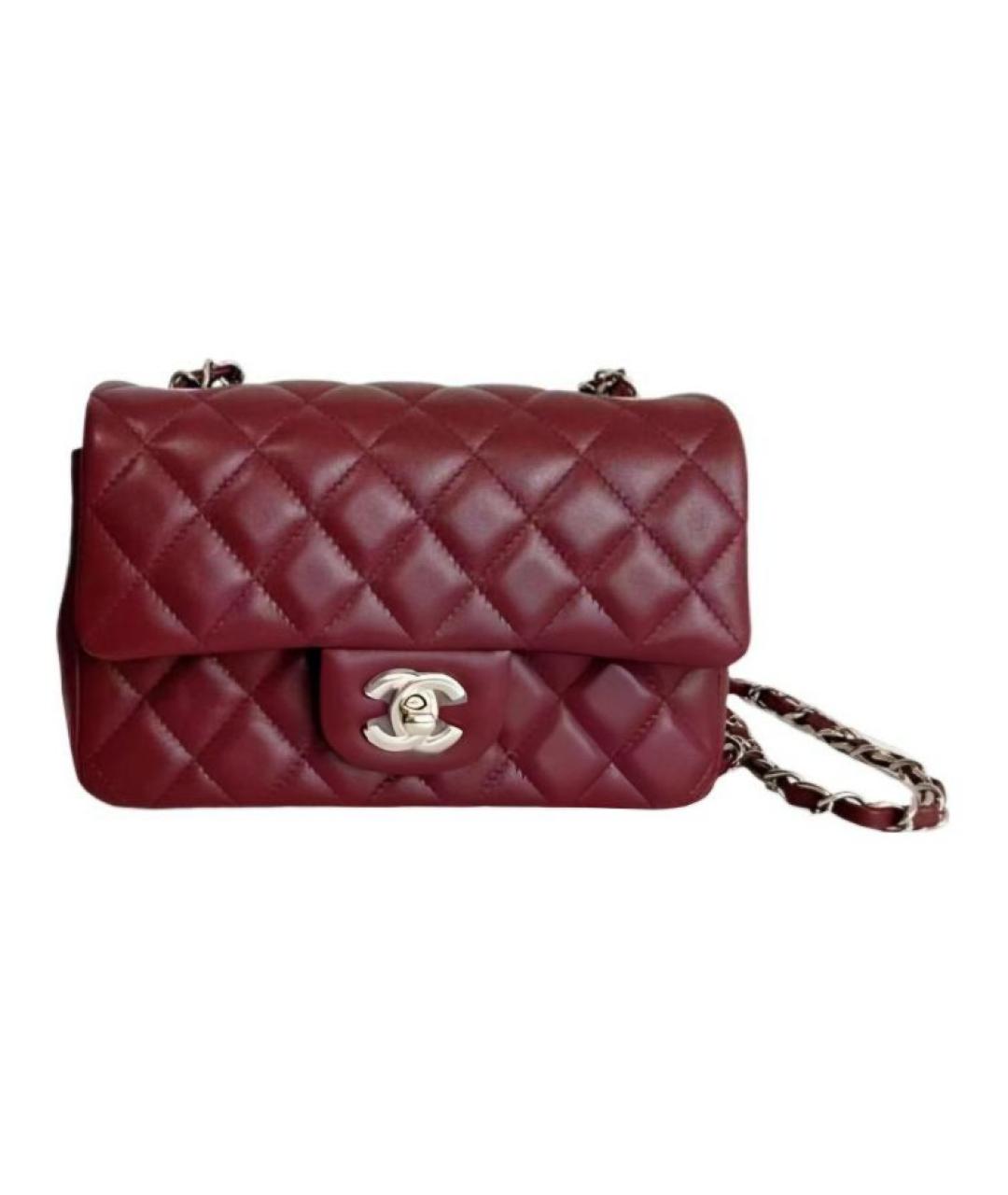 CHANEL Бордовая кожаная сумка через плечо, фото 1