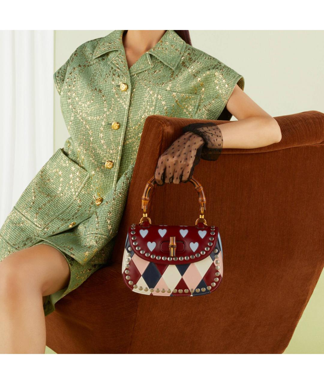 GUCCI Красная кожаная сумка с короткими ручками, фото 8