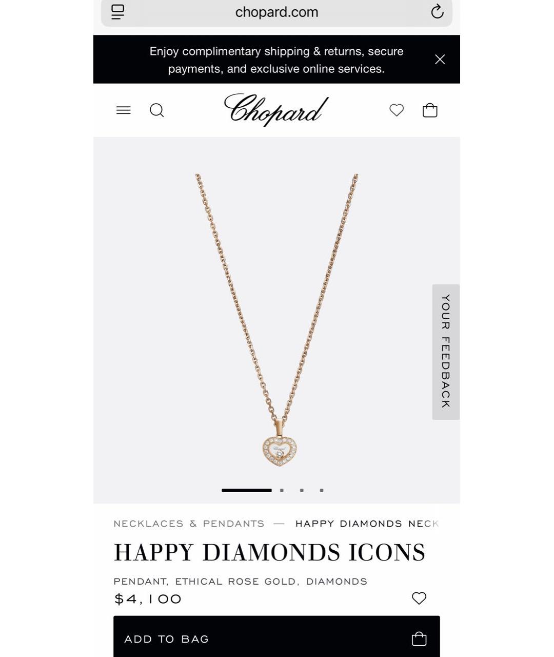 CHOPARD Золотая подвеска из розового золота, фото 6
