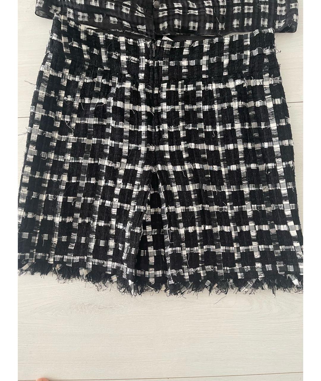 CHANEL Черная шелковая юбка мини, фото 4