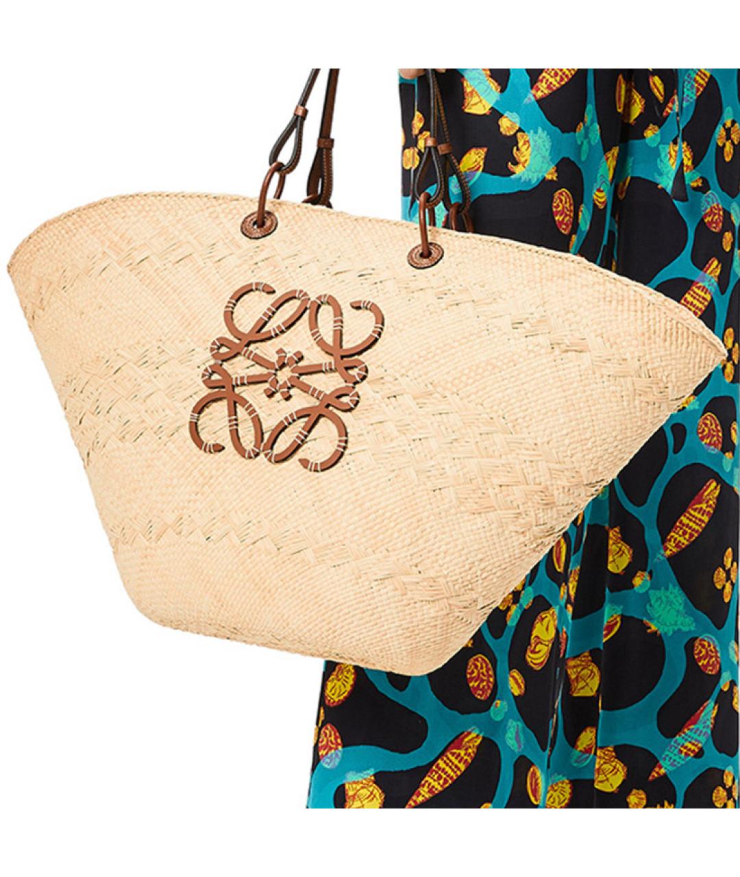 LOEWE Бежевая сумка с короткими ручками, фото 6