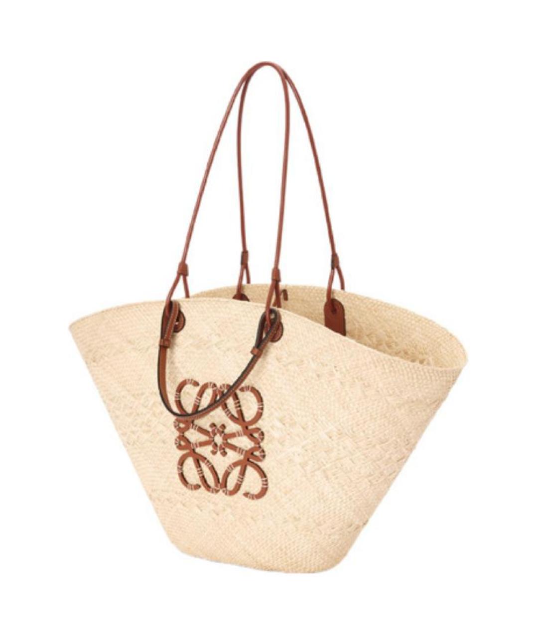 LOEWE Бежевая сумка с короткими ручками, фото 3